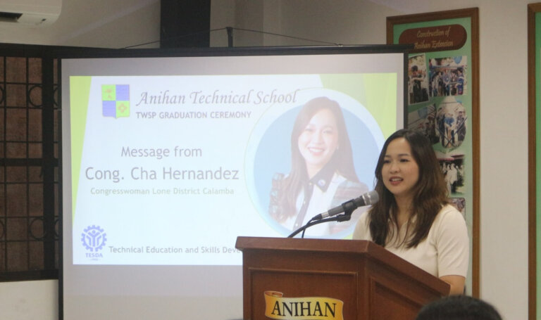 Anihan Technical School | Cong. Cha Hernandez Attends Graduation of Calambeño Scholars